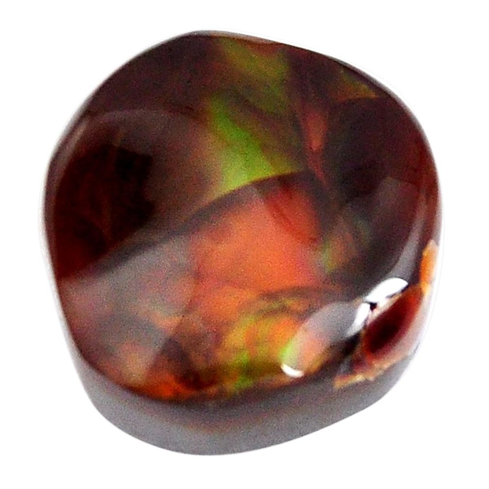 Natural 13.05cts mexican fire agate multicolor 16.5x15 mm loose gemstone s15070