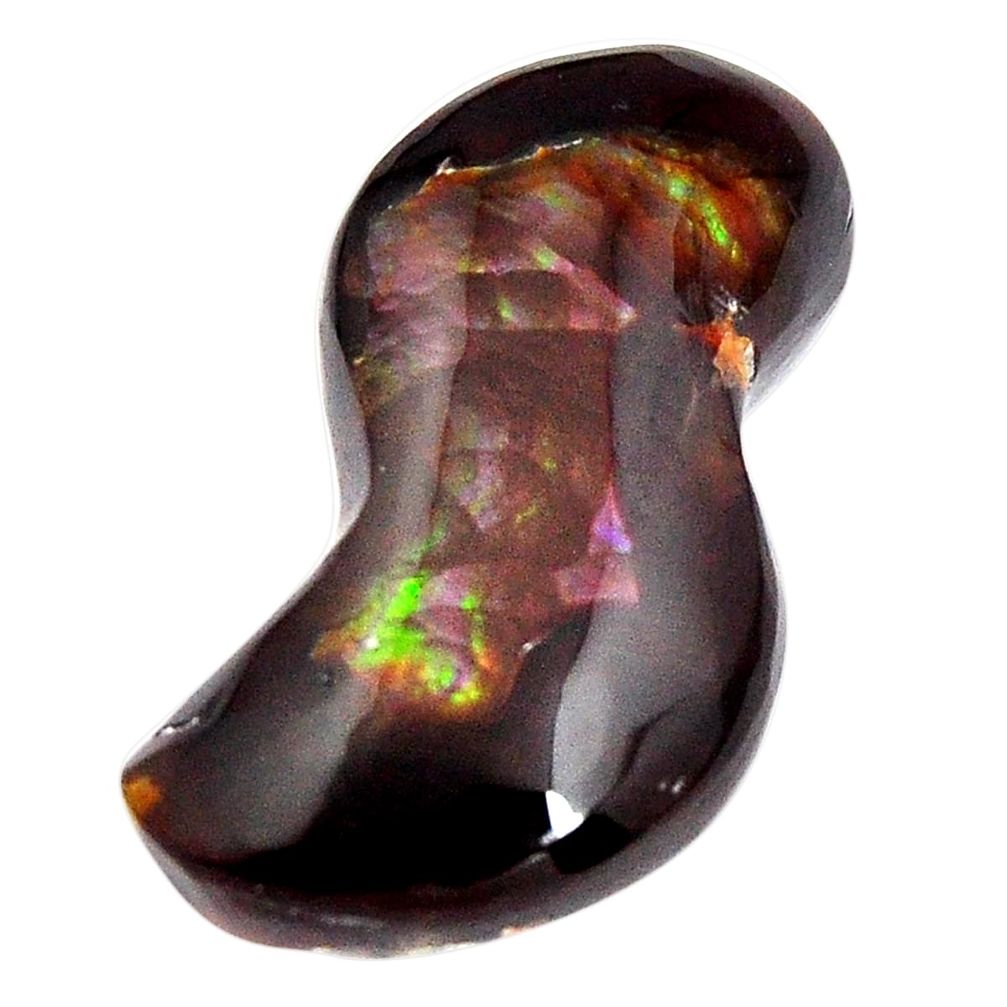 Natural 12.40cts mexican fire agate multicolor 23x11 mm loose gemstone s15069