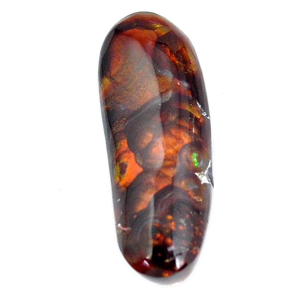 Natural 28.45cts mexican fire agate multicolor 31x11.5 mm loose gemstone s11649