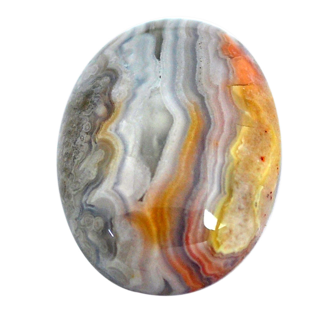 Natural 14.30cts mexican laguna lace agate 20x15 mm oval loose gemstone s11002