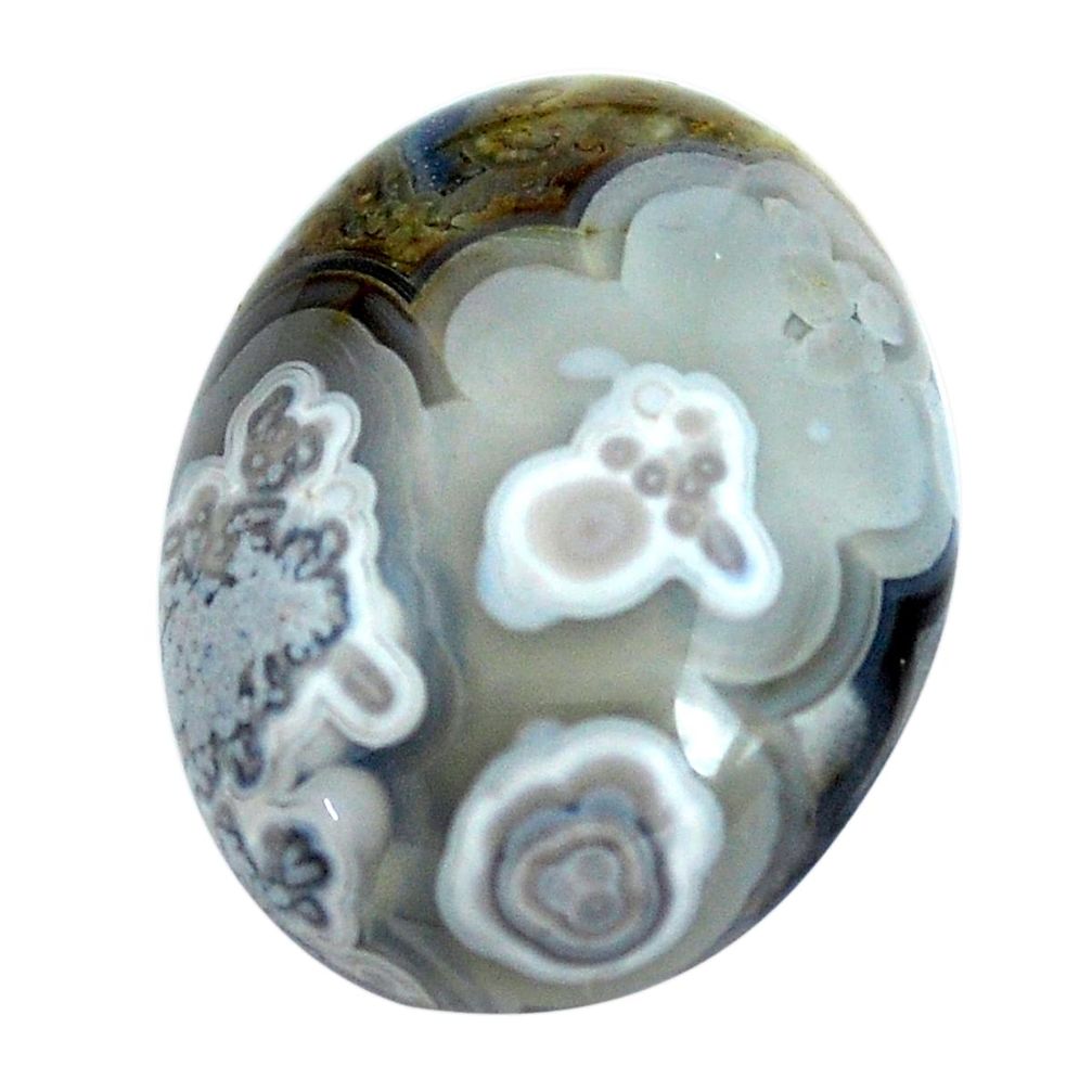 Natural 12.40cts mexican laguna lace agate 20x15 mm oval loose gemstone s11003