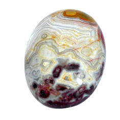Natural 13.40cts mexican laguna lace agate 20x15 mm oval loose gemstone s11004