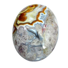 Natural 12.40cts mexican laguna lace agate 20x15 mm oval loose gemstone s11009