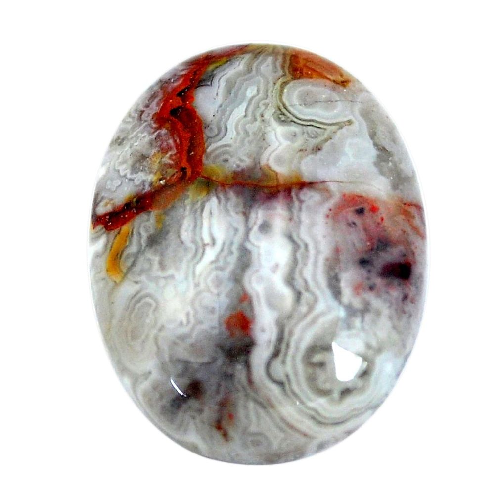 Natural 15.10cts mexican laguna lace agate 20x15 mm oval loose gemstone s11017