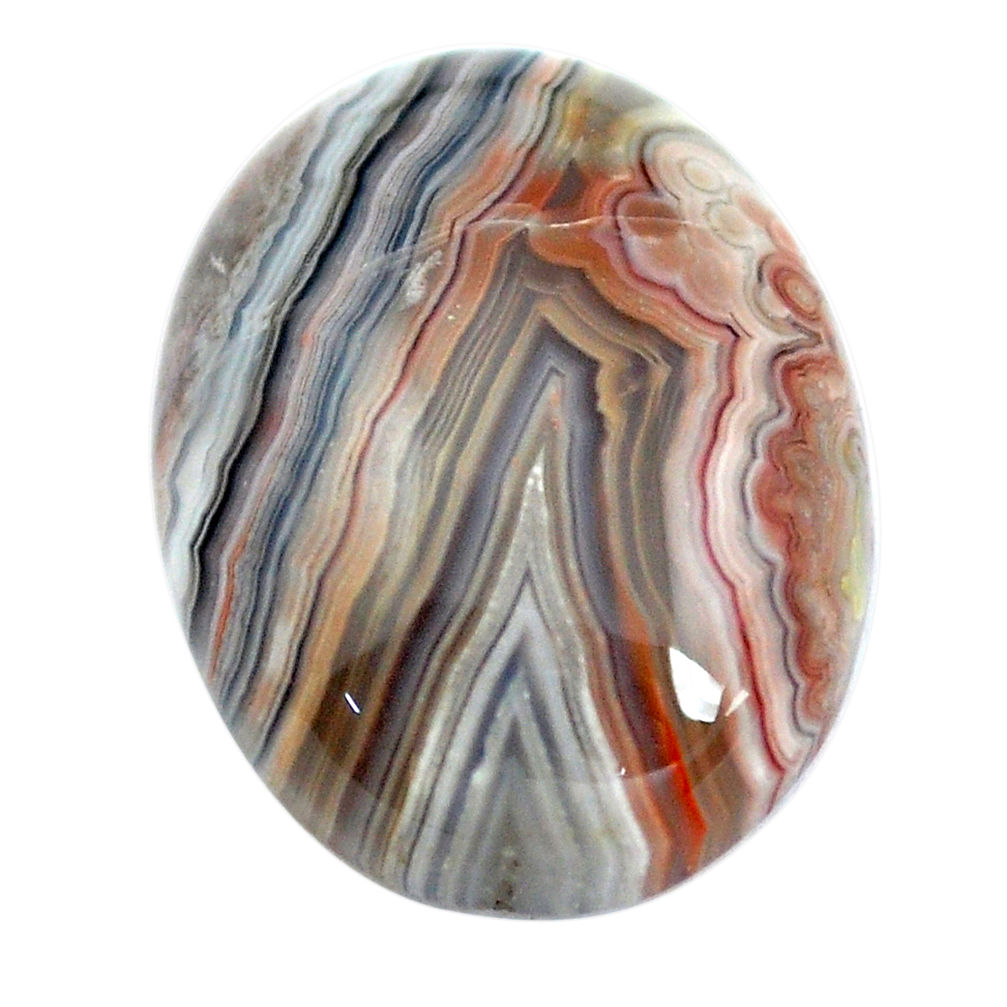 Natural 13.45cts mexican laguna lace agate 20x15 mm oval loose gemstone s11018