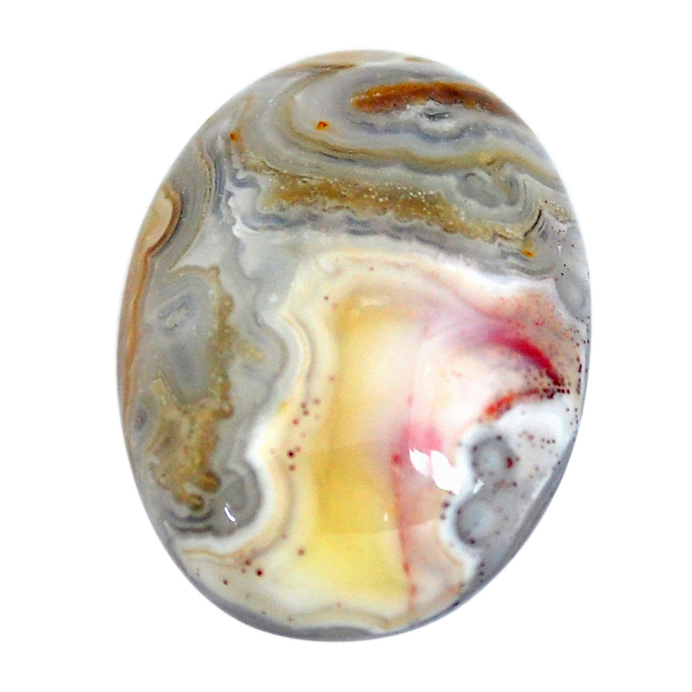 Natural 12.40cts mexican laguna lace agate 20x15 mm oval loose gemstone s11021