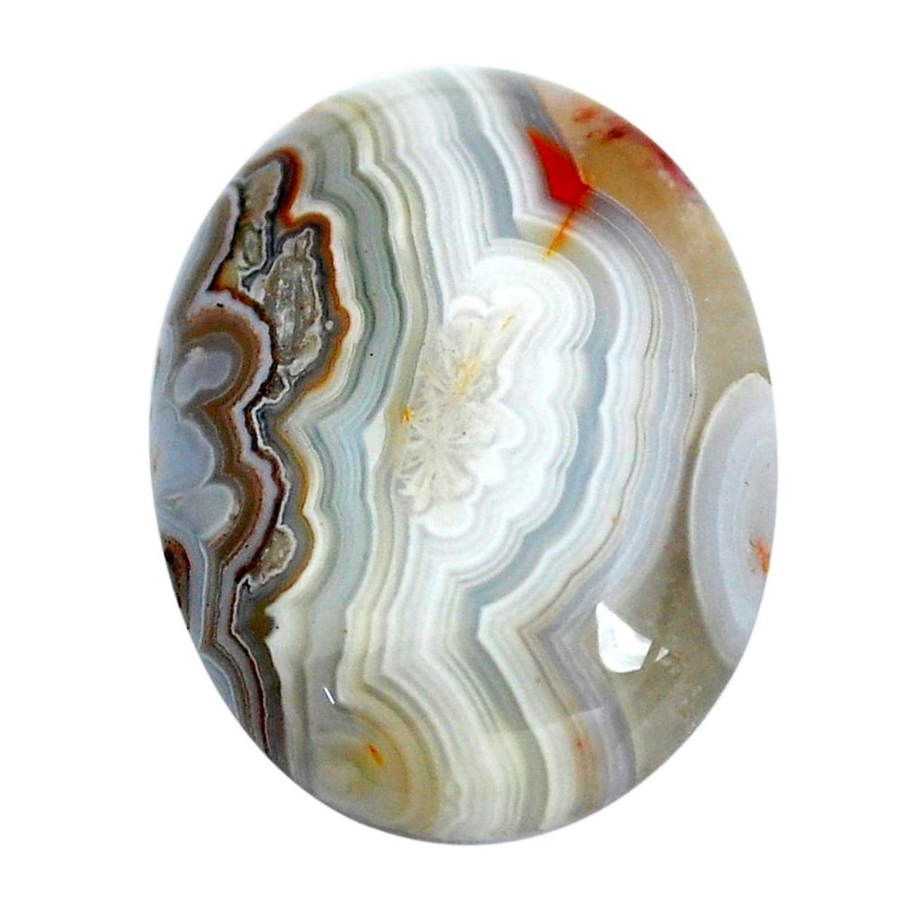 Natural 11.30cts mexican laguna lace agate 20x15 mm oval loose gemstone s11026