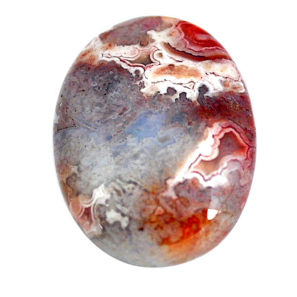 Natural 10.15cts mexican laguna lace agate 20x15 mm oval loose gemstone s11027