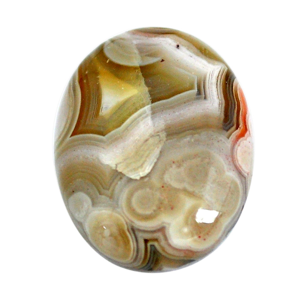 Natural 11.30cts mexican laguna lace agate 20x15 mm oval loose gemstone s11029