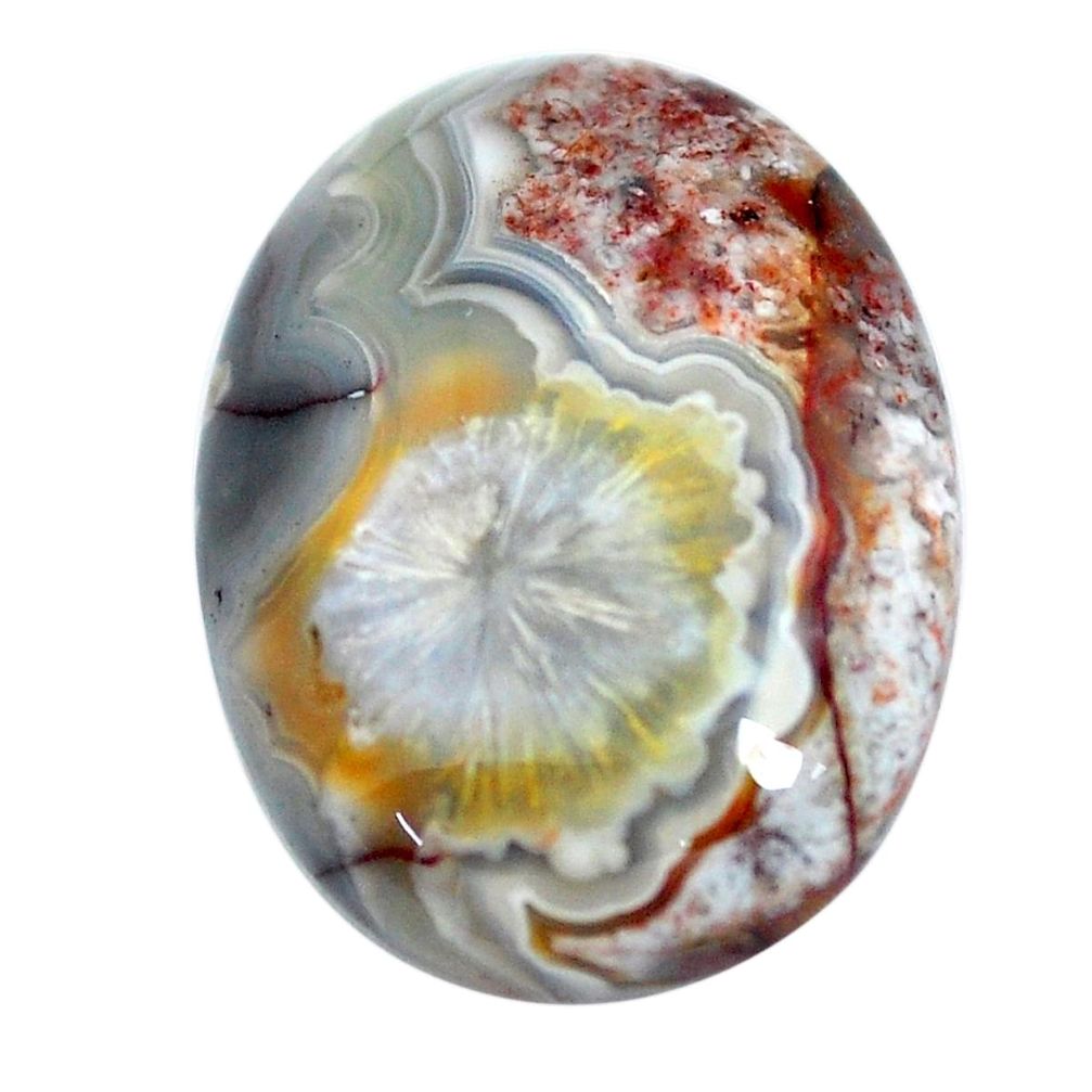 Natural 12.40cts mexican laguna lace agate 20x15 mm oval loose gemstone s11032