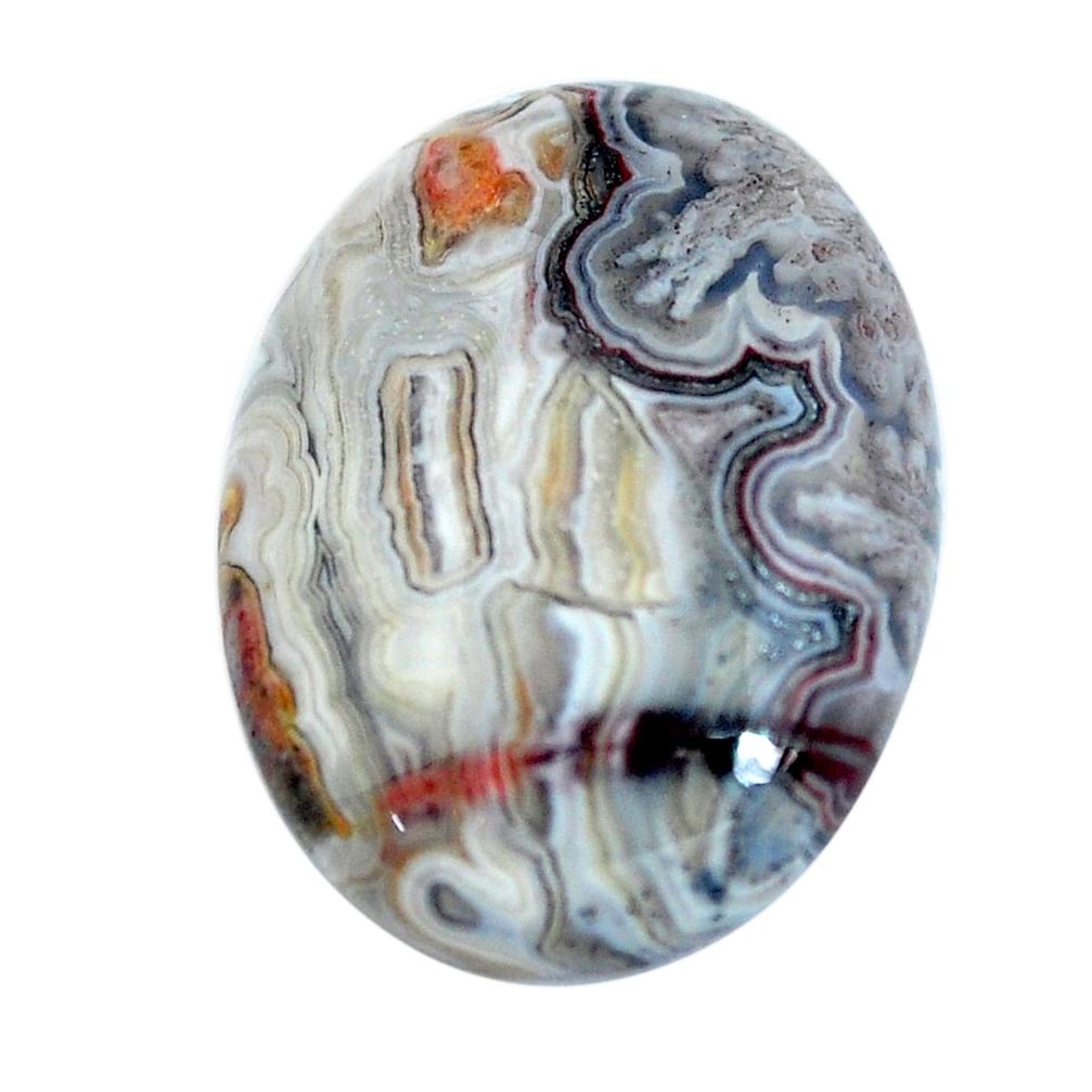 Natural 11.15cts mexican laguna lace agate 20x15 mm oval loose gemstone s11033