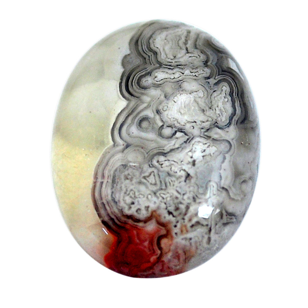 Natural 13.45cts mexican laguna lace agate 20x15 mm oval loose gemstone s11035