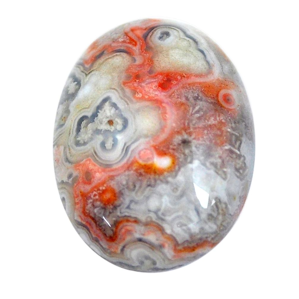 Natural 18.45cts mexican laguna lace agate 20x15 mm oval loose gemstone s11036