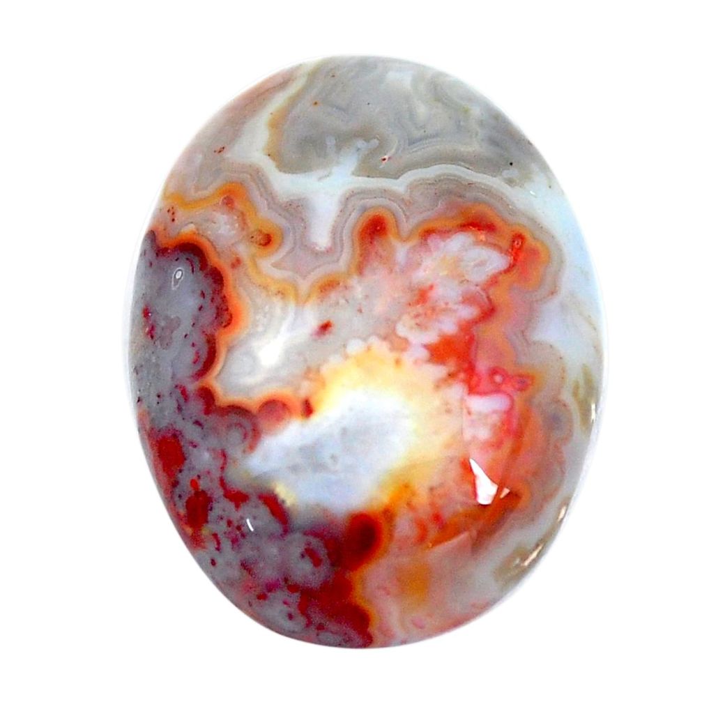 Natural 11.30cts mexican laguna lace agate 20x15 mm oval loose gemstone s11037