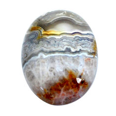 Natural 15.10cts mexican laguna lace agate 20x15 mm oval loose gemstone s11040