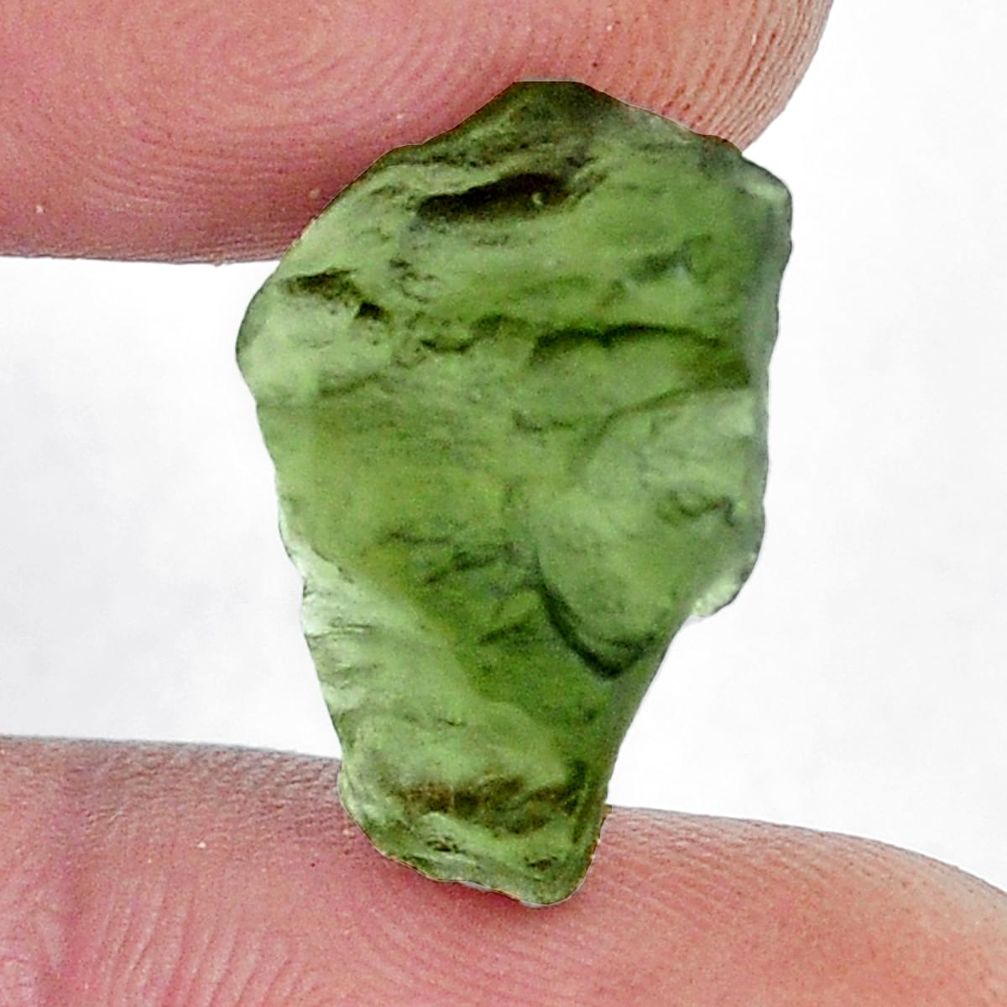 Natural 5.10cts moldavite (genuine czech) rough 17.5x11 mm loose gemstone s12628