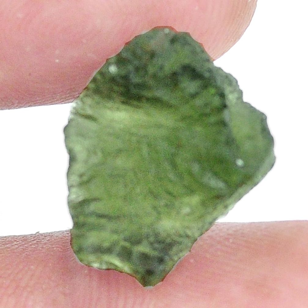 Natural 8.45cts moldavite (genuine czech) rough 17x14 mm loose gemstone s10744