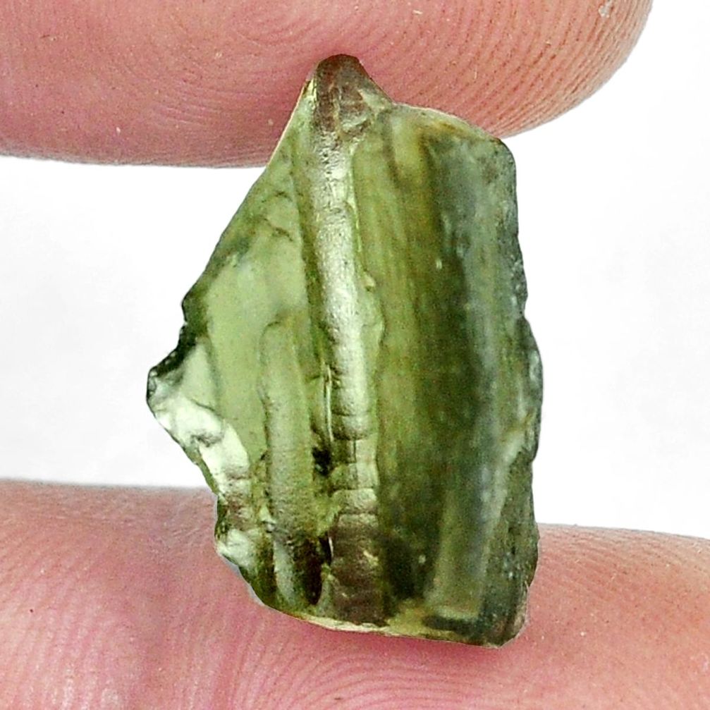 Natural 6.30cts moldavite (genuine czech) rough 19x12.5 mm loose gemstone s12633