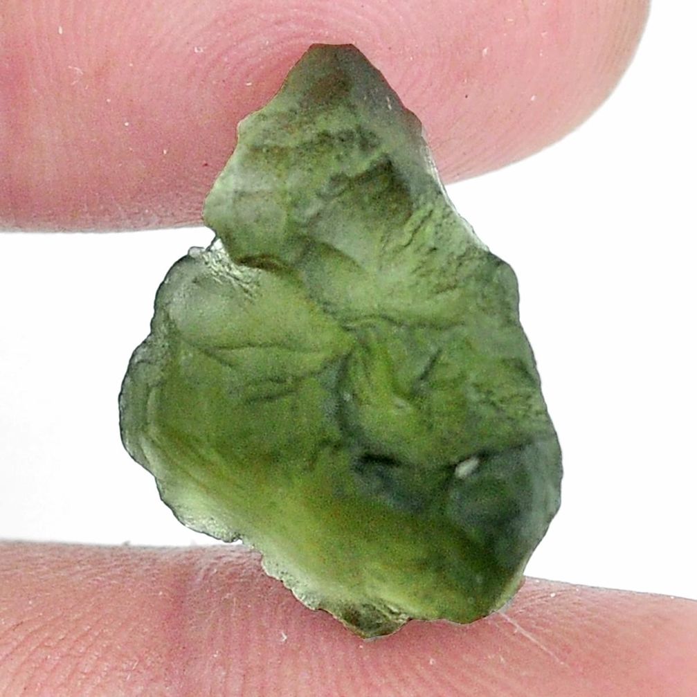 Natural 10.10cts moldavite (genuine czech) rough 19x14 mm loose gemstone s10745