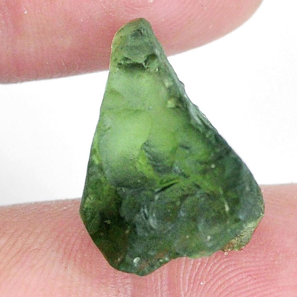 Natural 11.25cts moldavite (genuine czech) rough 19x15 mm loose gemstone s10712