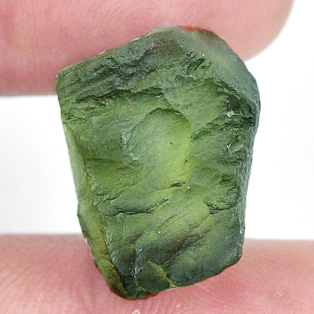 Natural 14.45cts moldavite (genuine czech) rough 20x15 mm loose gemstone s10726