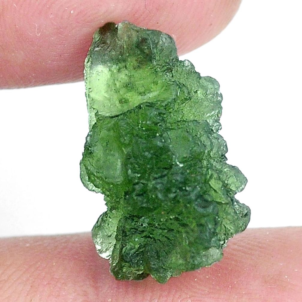 Natural 10.15cts moldavite (genuine czech) rough 20x12.5mm loose gemstone s10714