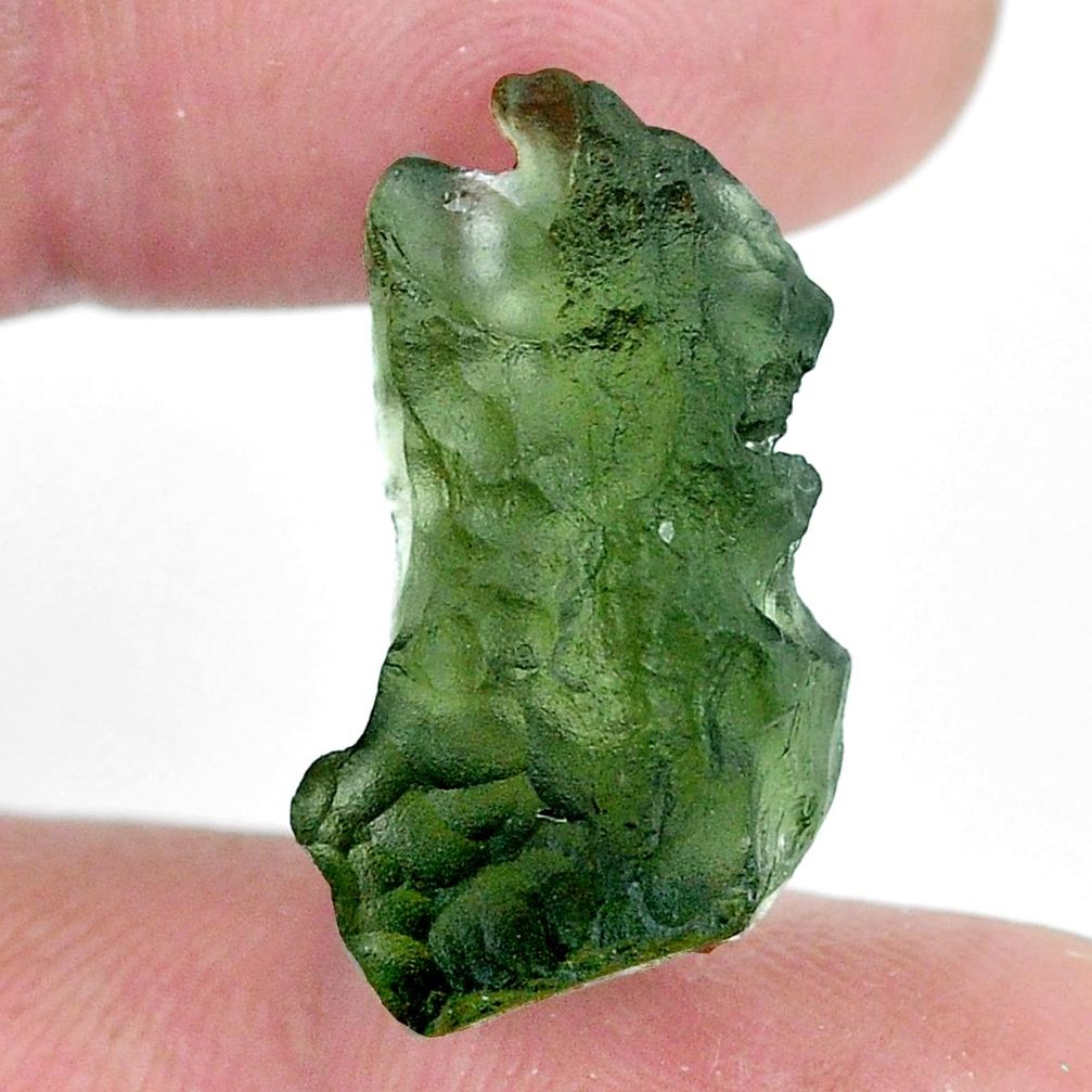 Natural 12.40cts moldavite (genuine czech) rough 24x11 mm loose gemstone s10701