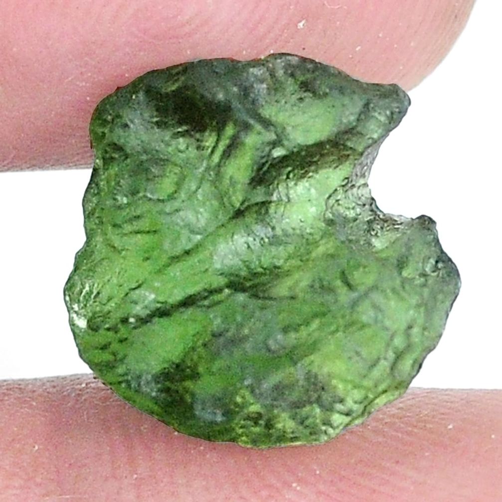 Natural 8.45cts moldavite green rough 14x14 mm fancy loose gemstone s10766