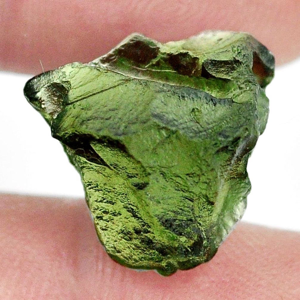 Natural 11.30cts moldavite green rough 15x15 mm fancy loose gemstone s13625