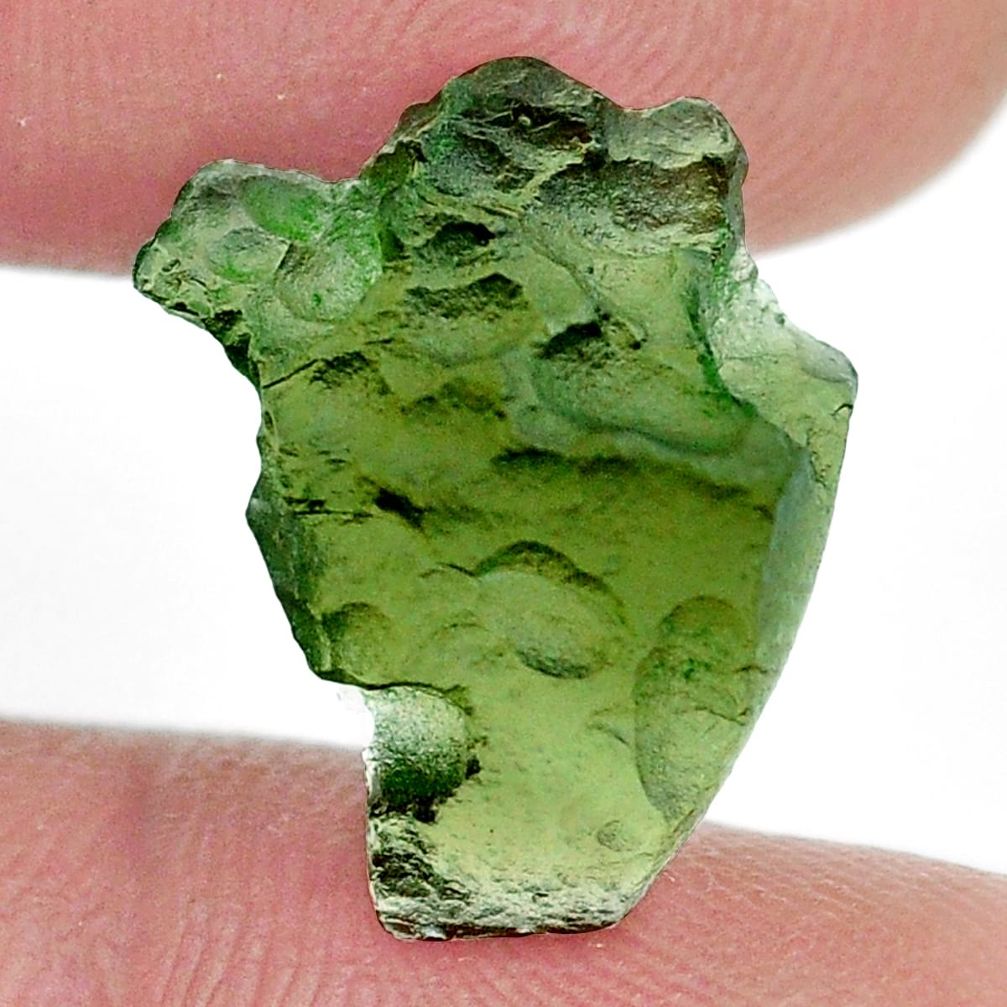 Natural 7.40cts moldavite green rough 16x12 mm fancy loose gemstone s13617