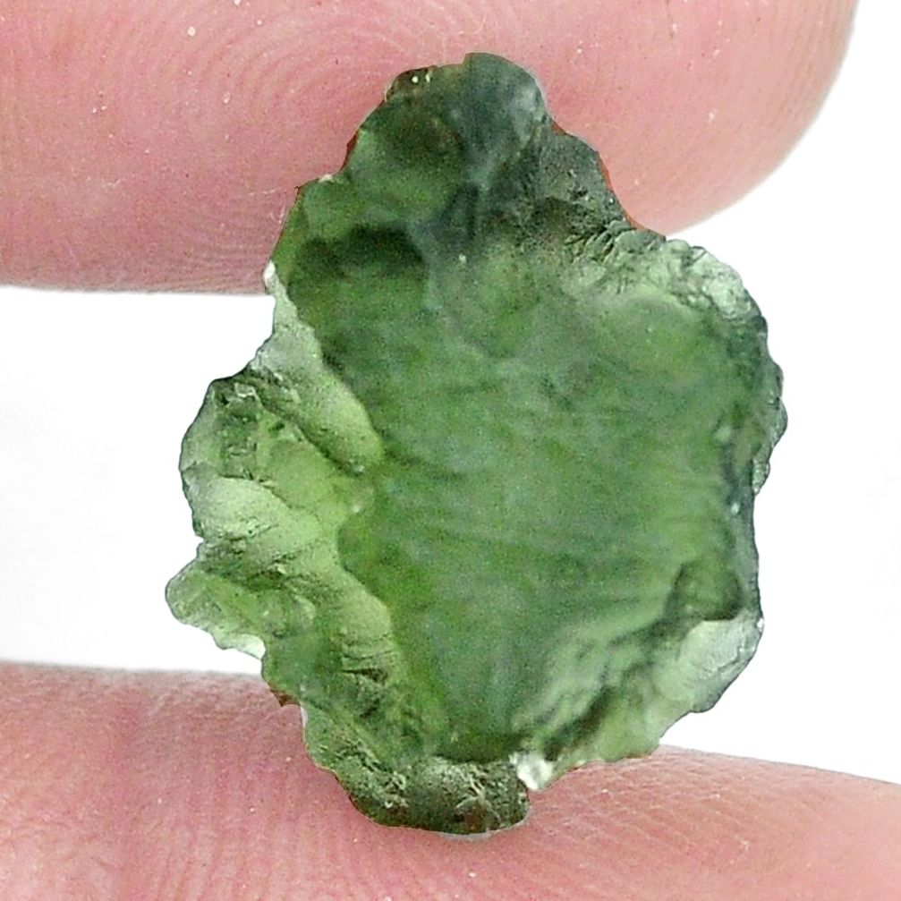 Natural 11.40cts moldavite green rough 16x14 mm fancy loose gemstone s10732