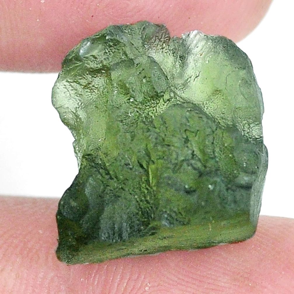 Natural 13.45cts moldavite green rough 16x16 mm fancy loose gemstone s10741