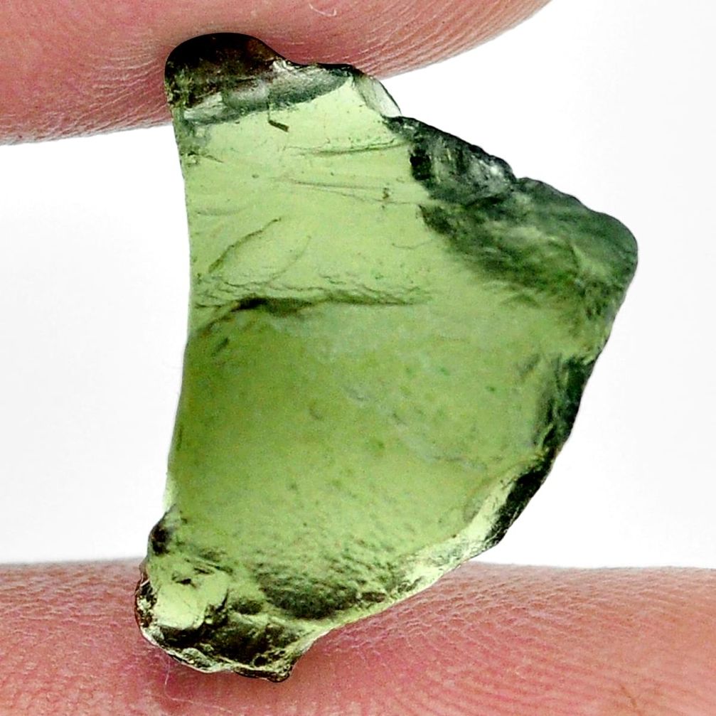 Natural 9.35cts moldavite green rough 17.5x13 mm fancy loose gemstone s13680