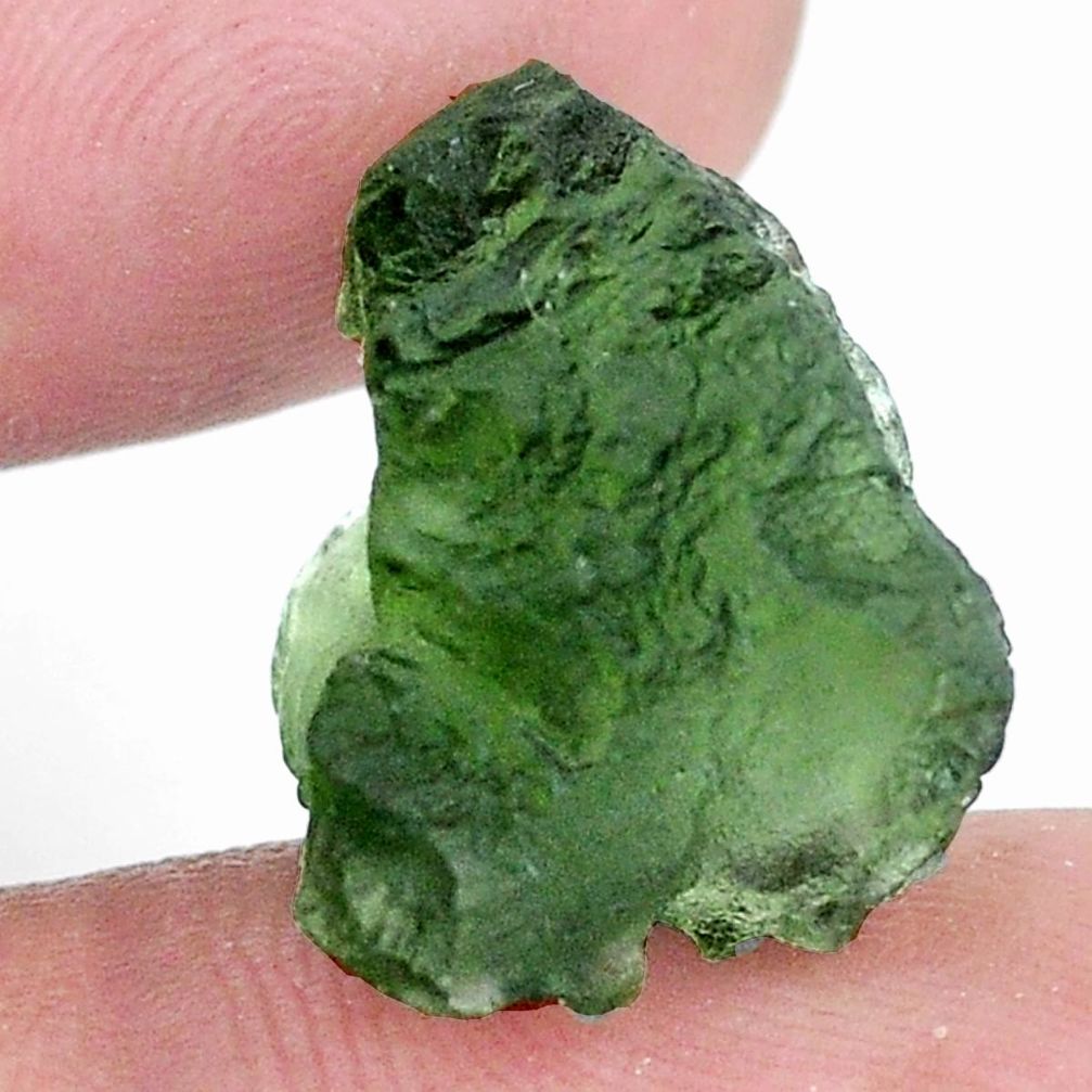 Natural 12.40cts moldavite green rough 17x14 mm fancy loose gemstone s10721