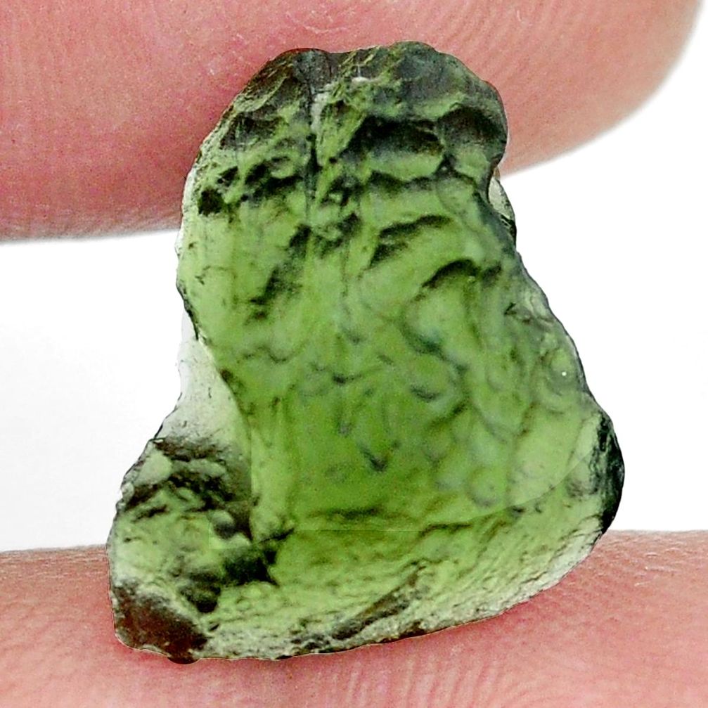 Natural 7.40cts moldavite green rough 17x14 mm fancy loose gemstone s13603