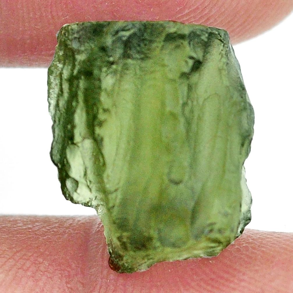 Natural 12.40cts moldavite green rough 17x14 mm fancy loose gemstone s13649