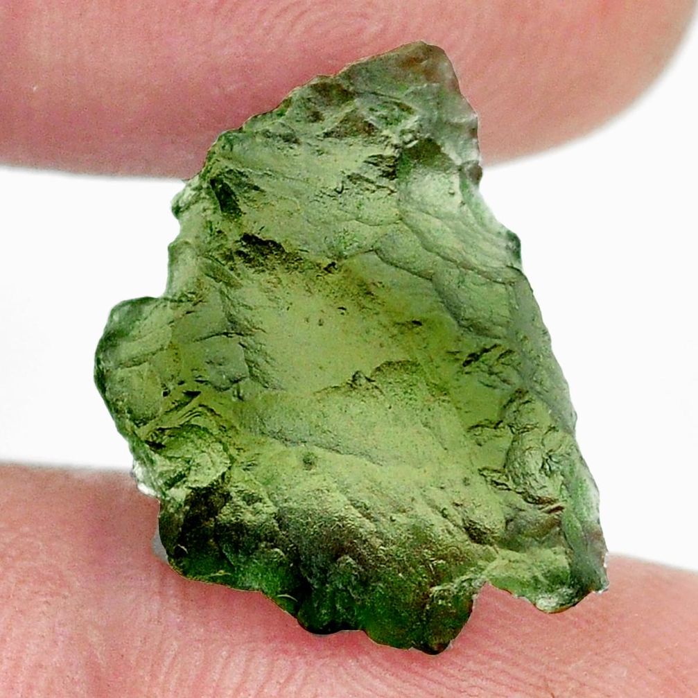 Natural 8.45cts moldavite green rough 18x12.5 mm fancy loose gemstone s13635