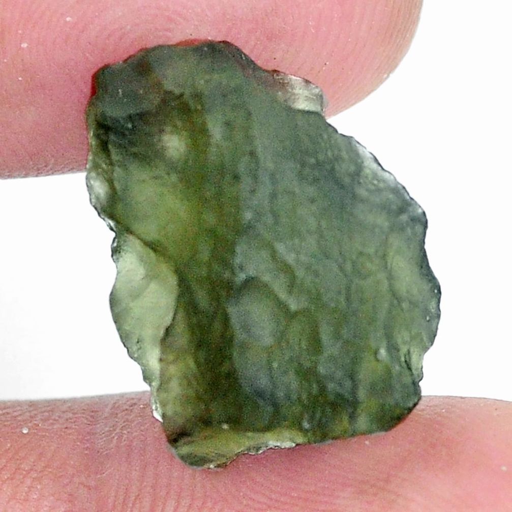 Natural 12.40cts moldavite green rough 19x14 mm fancy loose gemstone s10777