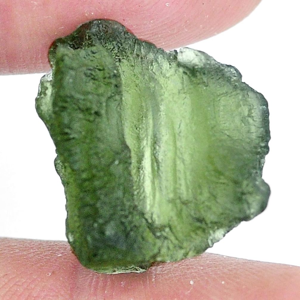 Natural 13.45cts moldavite green rough 19x16.5 mm fancy loose gemstone s10751