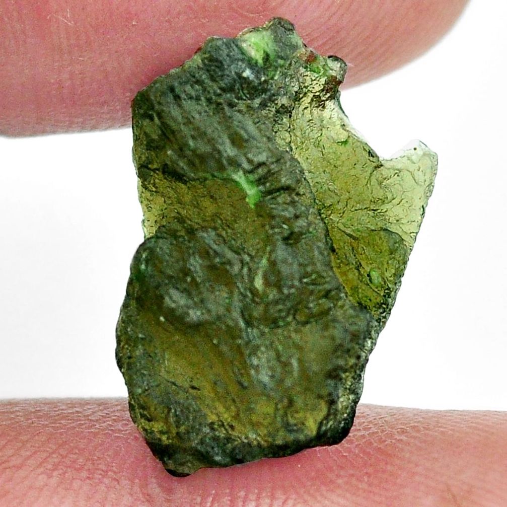 Natural 13.45cts moldavite green rough 20x12 mm fancy loose gemstone s13653