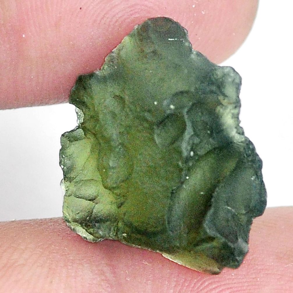 Natural 13.45cts moldavite green rough 20x16 mm fancy loose gemstone s10706