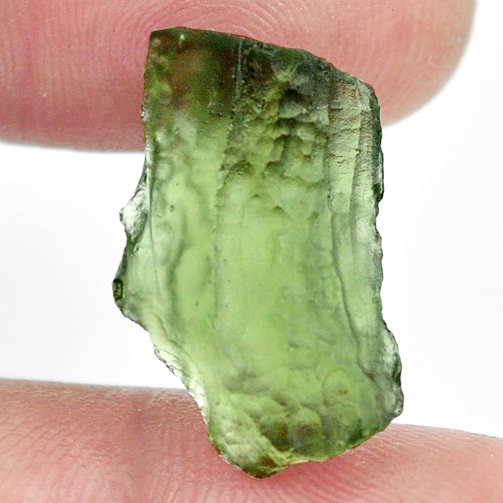 Natural 8.45cts moldavite green rough 21.5x12.5 mm fancy loose gemstone s13624