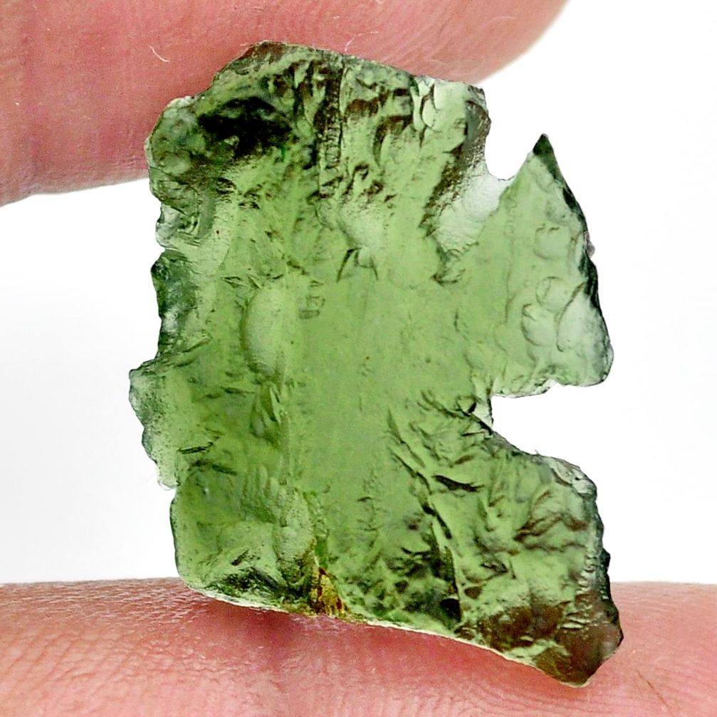 Natural 12.40cts moldavite green rough 21x17 mm fancy loose gemstone s13661