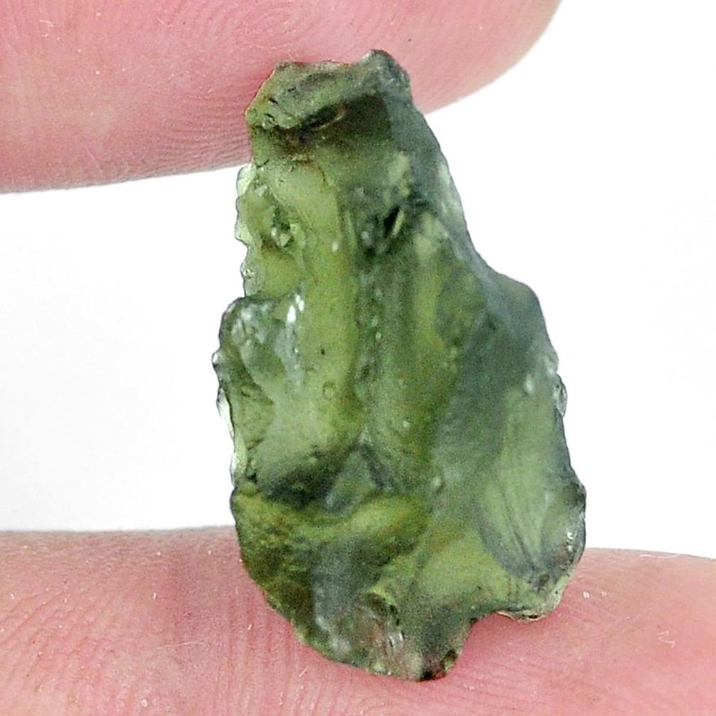 Natural 11.30cts moldavite green rough 22x12 mm fancy loose gemstone s10762