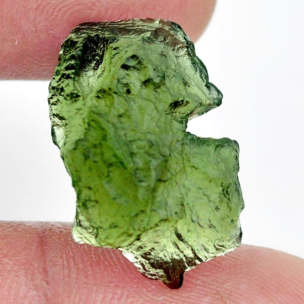 Natural 12.40cts moldavite green rough 22x14 mm fancy loose gemstone s13666