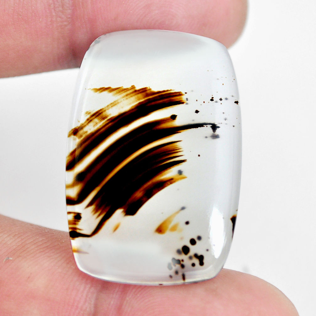 Natural 26.30cts montana agate brown cabochon 33x22 mm loose gemstone s11081