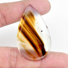 Natural 45.15cts montana agate brown cabochon 49x28 mm loose gemstone s11098
