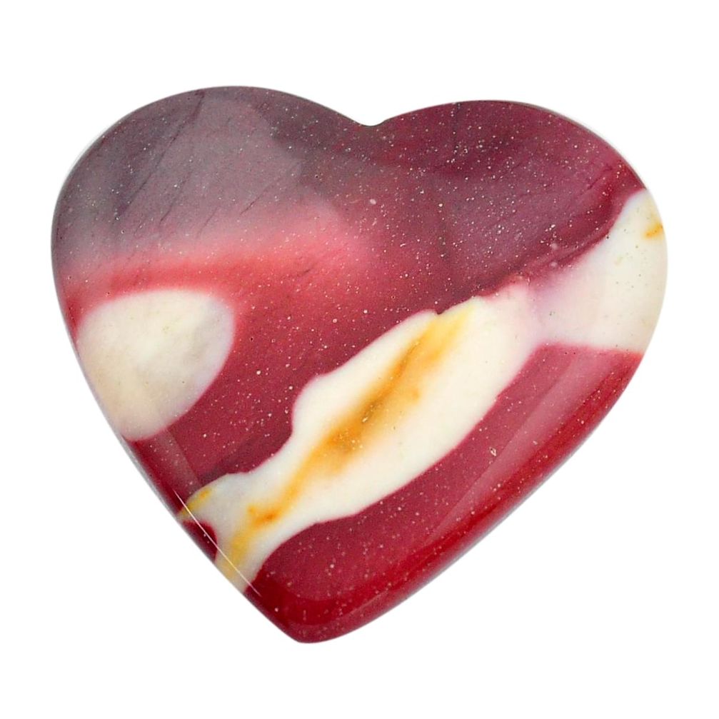 Natural 27.35cts mookaite brown cabochon 28.5x30 mm heart loose gemstone s14972
