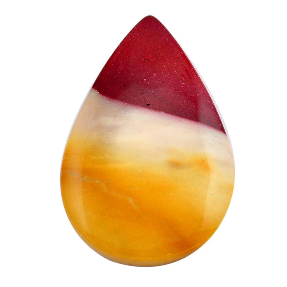 Natural 22.35cts mookaite brown cabochon 32.5x20 mm pear loose gemstone s14968