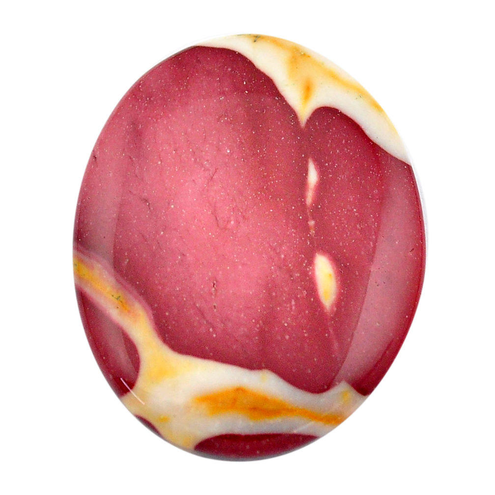 Natural 27.40cts mookaite brown cabochon 33x25 mm oval loose gemstone s14961